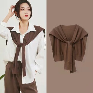 针织披肩女外搭春秋夏季配裙子高端时尚百搭坎肩网红搭衬衫薄款