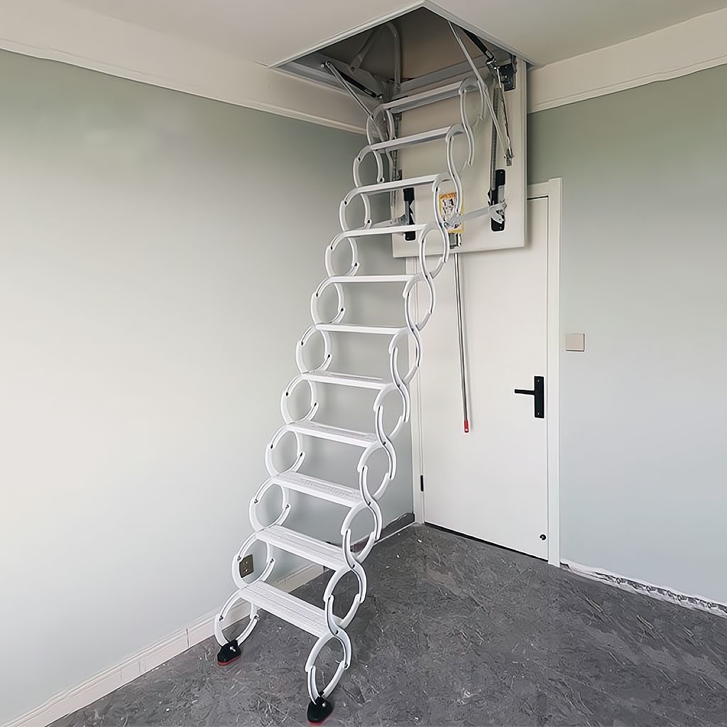 阁楼伸缩楼梯隐形伸缩折叠升降伸缩楼梯电动手动别墅楼梯定制