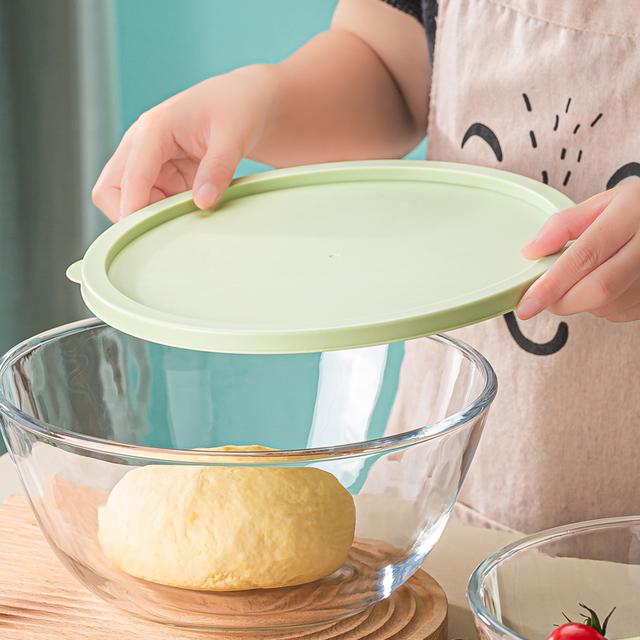 【3500毫升大号面盆带盖子】透明大号玻璃和面盆带盖家用碗家庭装