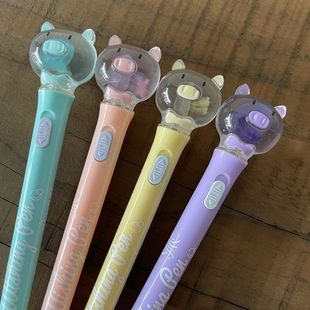 水母笔海洋馆中性黑笔 水母标本创意带灯发光许愿笔不消失的