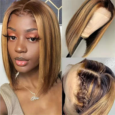 Brazilian 13*4 Lace Front Wig Short Hair Wigs Remy