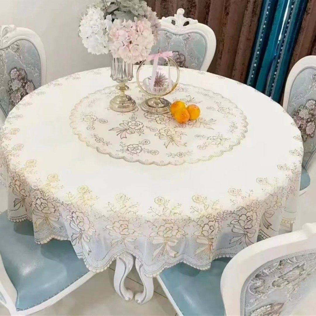 烫金免洗pvc酒店圆形桌布防水防烫防滑简约花边压花圆桌布桌台布,居家布艺,桌布,淘宝优惠券,粉丝福利购,淘宝优惠卷