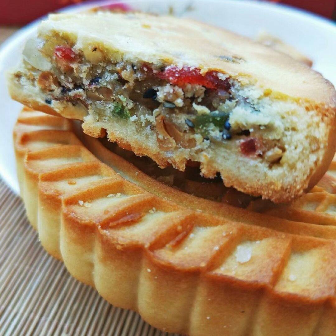 新安徽老式冰糖青红丝大月饼传统糕点五仁月饼阜阳界首特产400克*