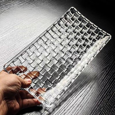 【金橘专属】高级感精致长方盘子下午茶茶点点心盘透明水晶玻璃托