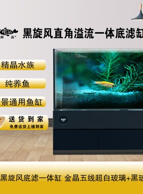 GING精晶水族黑旋风底滤一体金晶五线客厅小型家用鱼缸