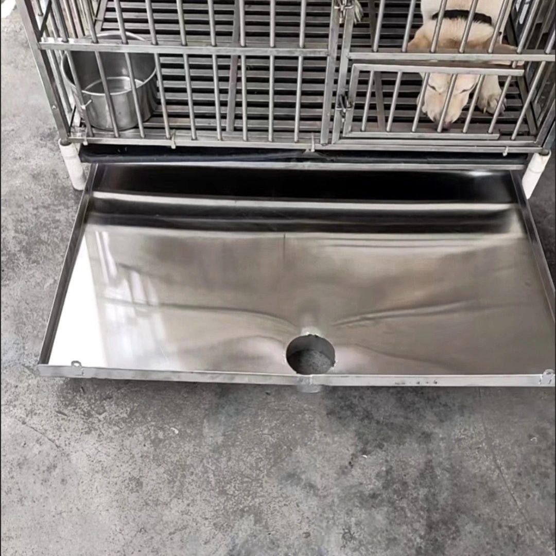 不锈钢笼具宠物犬漏斗排水猛犬狗厕所直排下水道托盘养狗漏粪板