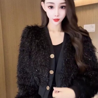 2025秋冬新款时尚洋气慵懒针织开衫女宽松显瘦百搭韩版外套上衣