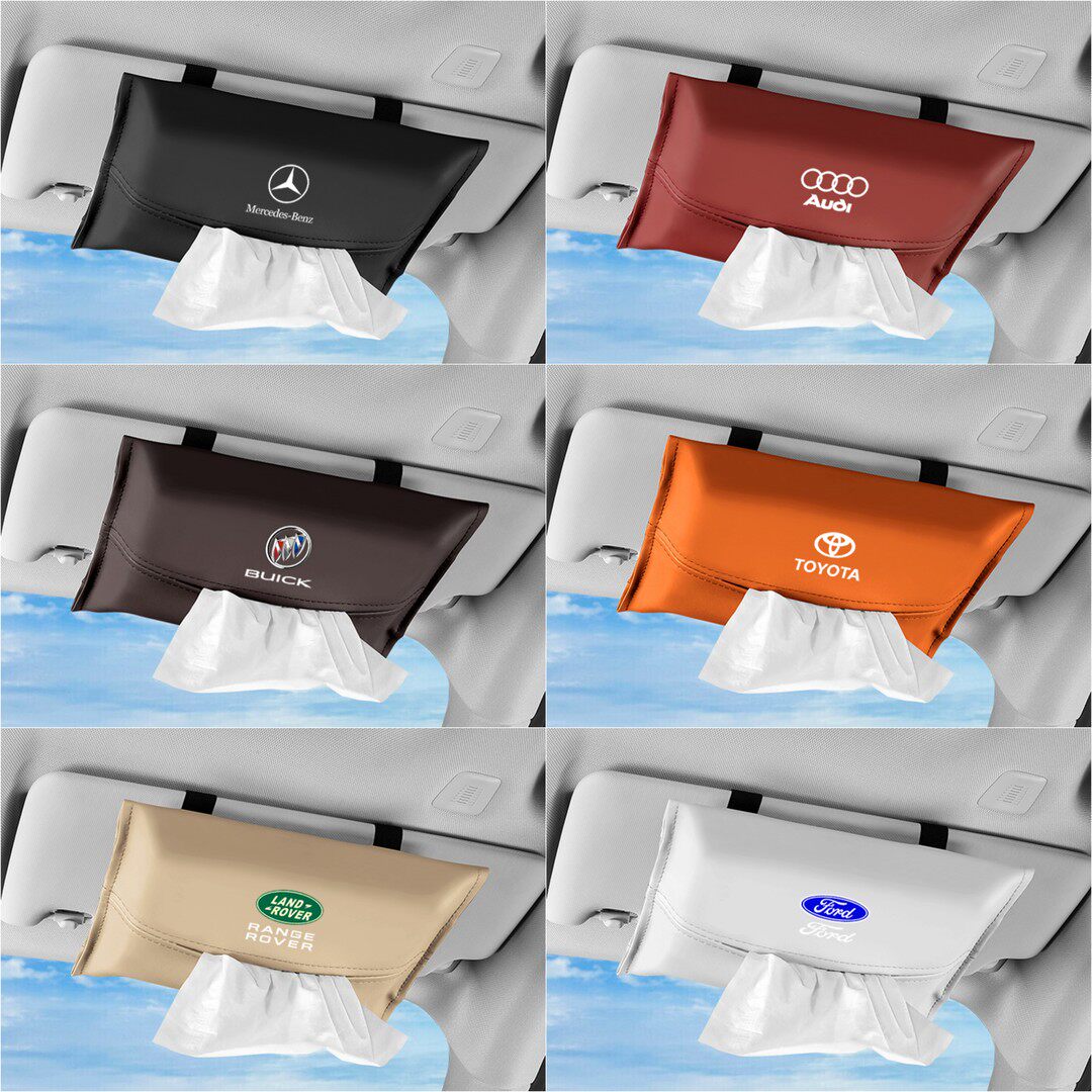 车载纸巾盒车内遮阳板专用高档皮革简易抽纸盒挂式抽纸车用纸巾包