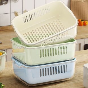 洗菜盆沥水篮厨房多功能菜篮双层洗菜菜篮子塑料家用水果 2025新款