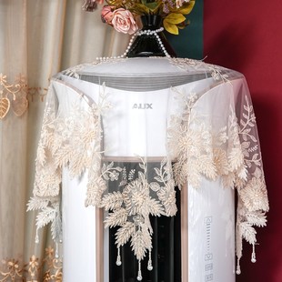 钉珠手工钉珠蕾丝方巾 85cm方 501