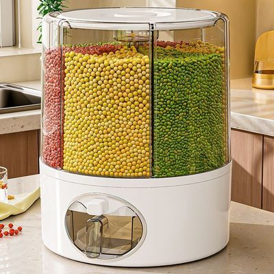 放米储存器米桶家用可旋转五谷杂粮收纳盒防虫防潮密封储米罐家用