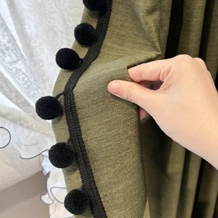 饰毛毛球 万人抢金源花边窗帘辅料配件花边毛球黑色毛球花边立边装