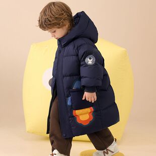 儿童羽绒服男童2025冬季新款中小童男宝宝中长款加厚男款童装外套