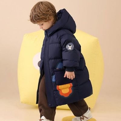 儿童羽绒服男童2025冬季新款中小童男宝宝中长款加厚男款童装外套