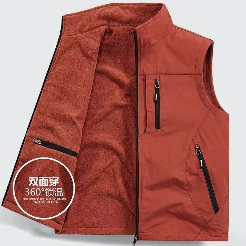 双面马甲秋冬口袋男士休闲立领保暖坎肩加绒加厚工装背心无袖外套,男装,常规马甲,淘宝优惠券,粉丝福利购,淘宝优惠卷