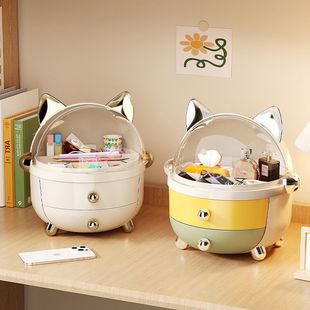 床头柜上放的收纳盒桌面可爱多层抽屉宿舍高颜值玄关文具头饰化妆