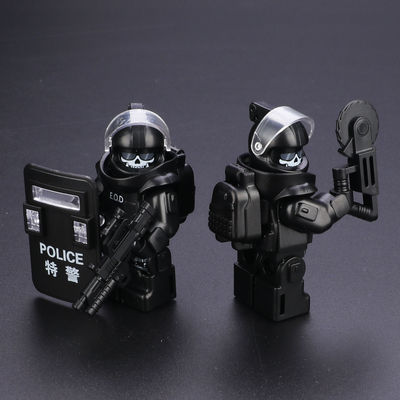 重装火力积木兼容乐高积木人仔幽灵特警重装防爆特种兵军事警察装
