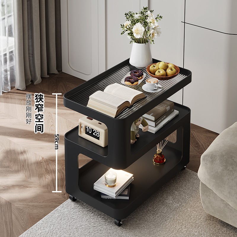 高级感沙发边几意式轻奢2025新款客厅可移动茶几小桌子小推车边几