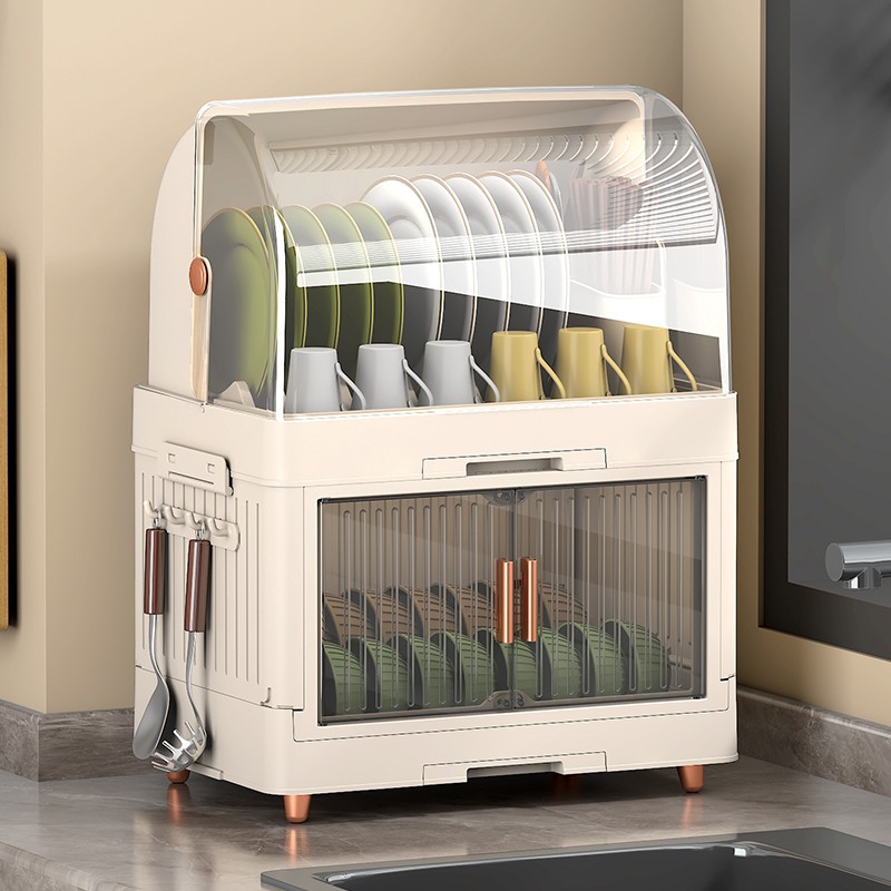 特大号二层碗筷收纳盒小型家用塑料碗柜新款网红沥水碗架置物架子