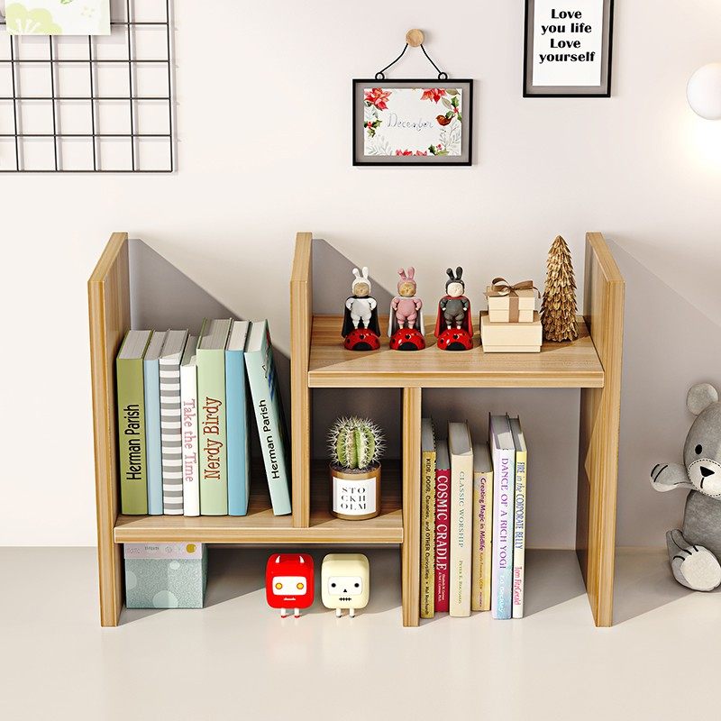 伸缩小书架书桌置物架家用简易储物学生宿舍用书柜简约现代书桌面,收纳整理,书桌收纳置物架,淘宝优惠券,粉丝福利购,淘宝优惠卷