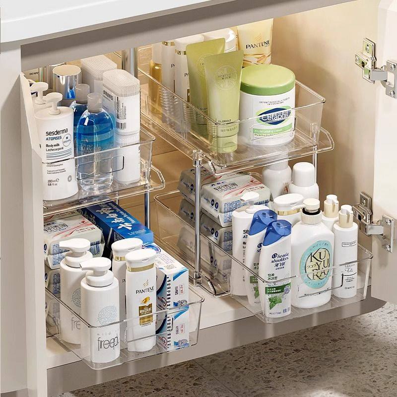下水槽置物架抽拉式浴室柜下收纳盒多层卫生间洗手台下柜子分层架,家庭/个人清洁工具,浴室角架/置物架,淘宝优惠券,粉丝福利购,淘宝优惠卷