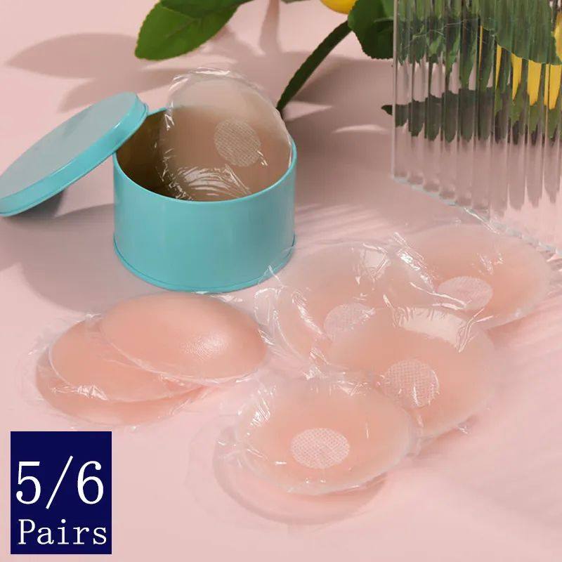 5/6 Pairs Breast Lift Up Tape Sexy Floral Nipple Cover Silic
