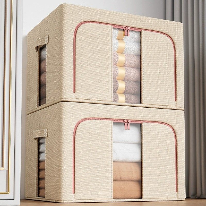衣柜收纳箱加厚家用衣服衣物布艺棉麻被子整理神器折叠筐储物袋子