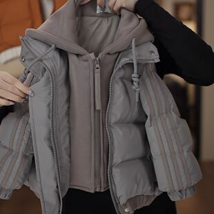 儿童加棉加厚假两件防寒棉服男女宝超厚洋气冬款抗寒保暖棉衣外套