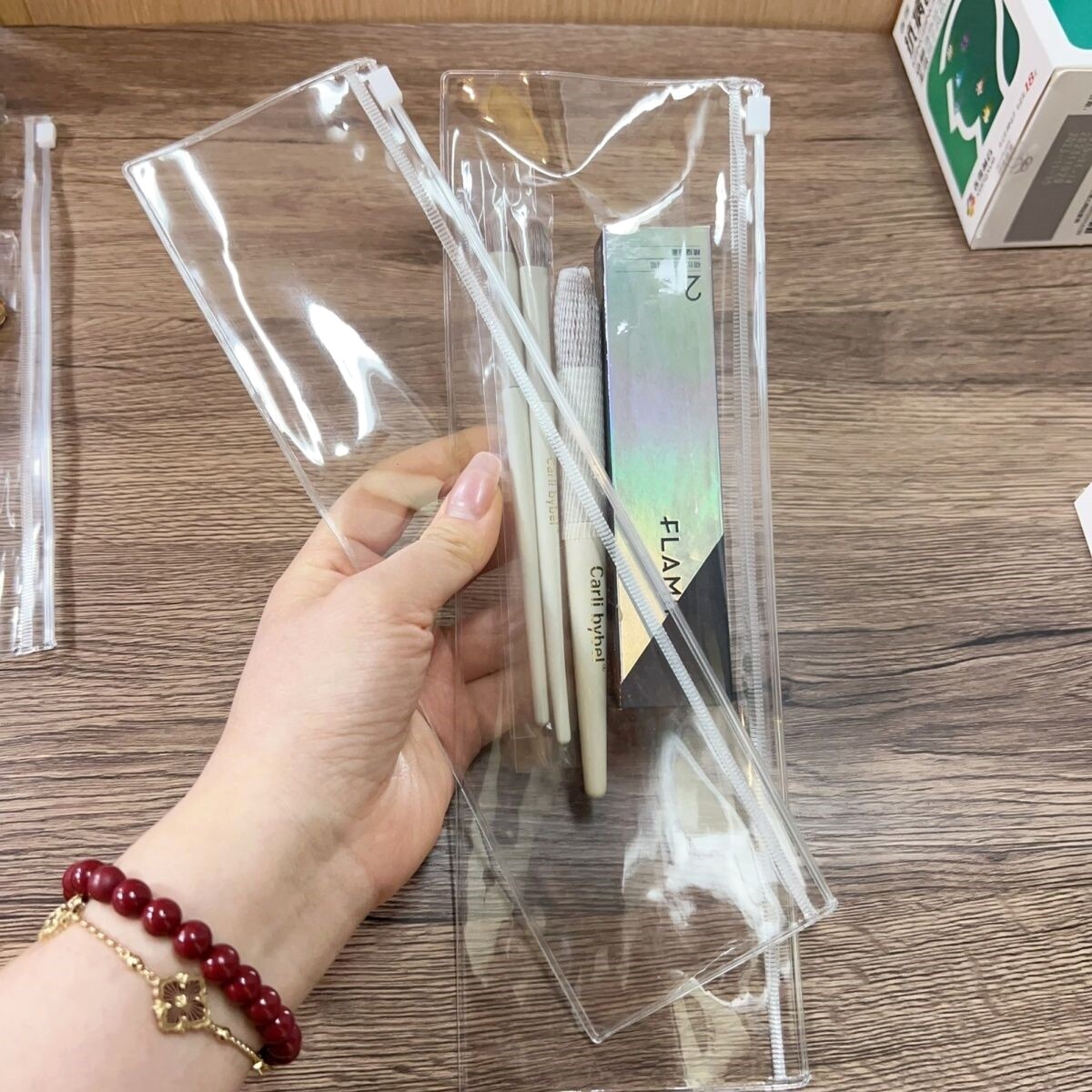 透明加厚长条pvc拉链袋横版自封袋旅行饰品项链手表收纳长款黄金