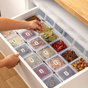 汤料收纳盒厨房干香料大花椒八角桂皮调料密封盒五谷杂粮分类保鲜