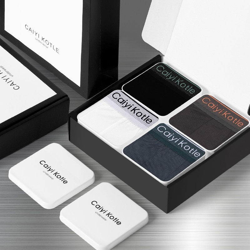 CaiyiKotle男士内裤平角裤四角夏季透气抑菌运动短裤内裤礼盒装 C