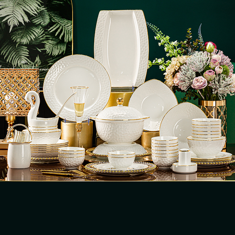 景德镇骨瓷北欧风轻奢餐具套装