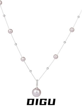 嘀咕家 铜合金仿珍珠项链 轻奢珍珠链条项链女法式颈链百搭锁骨链