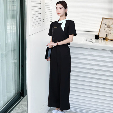 美容院工作服女高端美容专用前台气质套装短袖美容师2025夏季医美