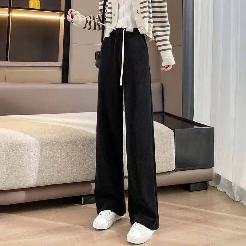 南极人窄版阔腿裤女春秋2023新款大码垂感显瘦休闲直筒宽松裤子女