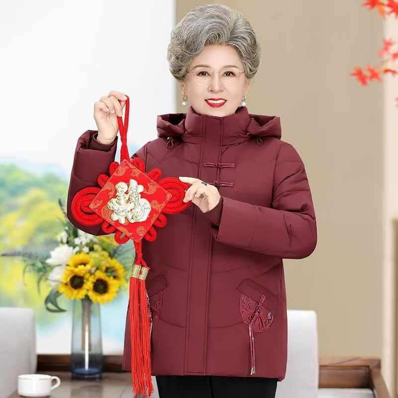 南极人正品羽绒服加厚保暖鹅绒中长款大码冬装洋气妈妈外套