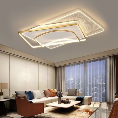 客厅主灯2025新款金色吸顶灯led吸顶灯饰中山灯具组合全屋套餐