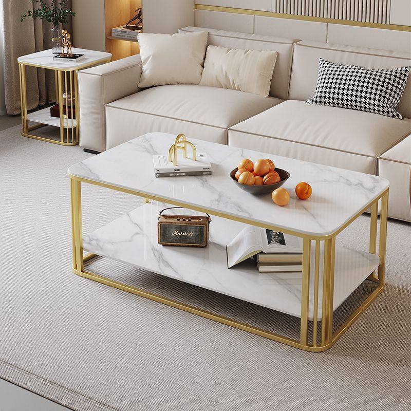 2025年新款客厅岩板茶几桌轻奢高级感办公室简易茶几长方形矮桌子