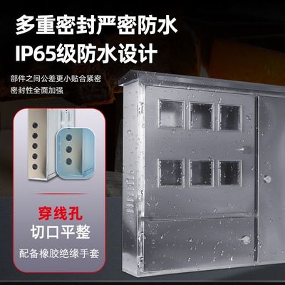 电表箱成套304不锈钢单三相明暗装配电箱插卡出租房多户表箱定制