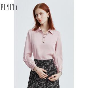 衬衫 新款 气质翻领时尚 通勤上衣 FINITY 修身 F21W1C53 小水专属