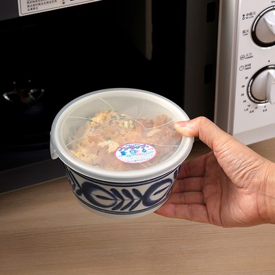 日式陶瓷微波炉加热专用饭盒家用带盖保鲜碗手绘沙拉碗餐盒创意