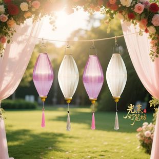 古风绸缎灯笼钻石橄榄南洋风新中式订婚酒店布置户外婚礼婚庆装饰