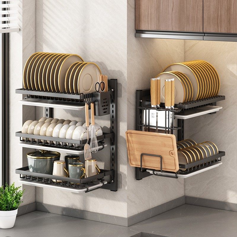 优勤碗架沥水架厨房洗碗架免打孔墙上壁挂碗碟收纳架碗盘置物架子,厨房/烹饪用具,碗架,淘宝优惠券,粉丝福利购,淘宝优惠卷