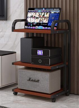 功放柜音响置物架落地点歌机调音台箱设备CD胆机柜投影仪收纳支架