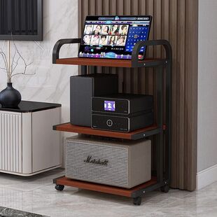 功放柜音响置物架落地点歌机调音台箱设备CD胆机柜投影仪收纳支架