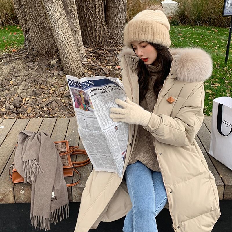 反季羽绒棉服女中长款过膝2025年新款宽松棉袄女加厚冬季棉衣外套