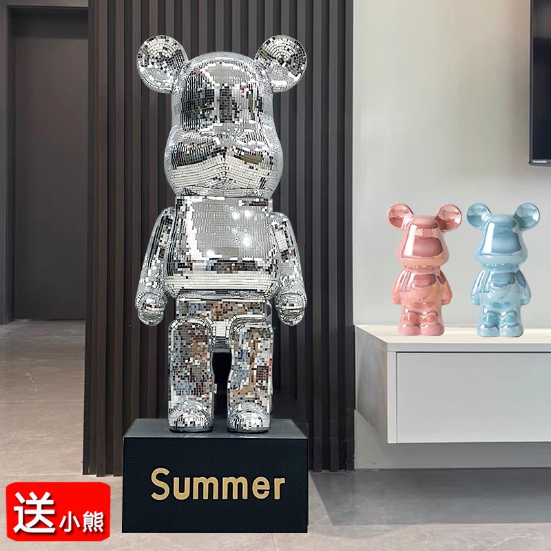 网红熊超大号2025新款只进不出存钱罐高档轻奢客厅电视柜落地摆件