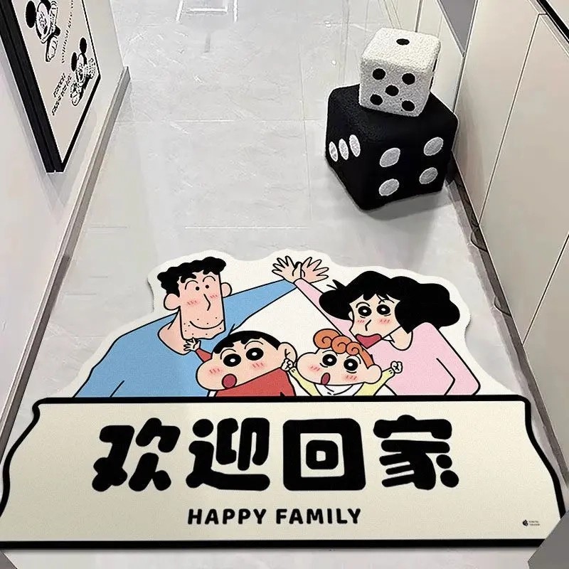 蜡笔小新入户地垫硅藻泥吸水耐脏可裁剪进门脚垫免洗防滑浴室地垫