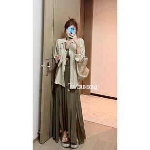 王等等【月下树影】2025夏季定制网纱裙片+针织裙裤套装U225A1195