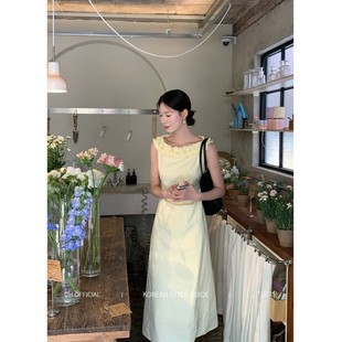 OFFICIAL 莫奈午后 大花 连衣裙 Monet 立体花朵方领气质修身